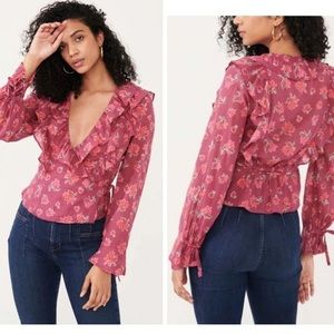 Free People Amanda Blouse Purple XS